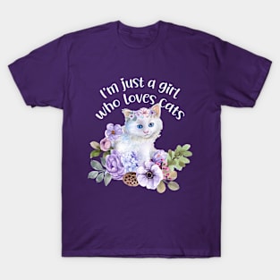 I'm just a girl who loves cats, cute kitty T-Shirt